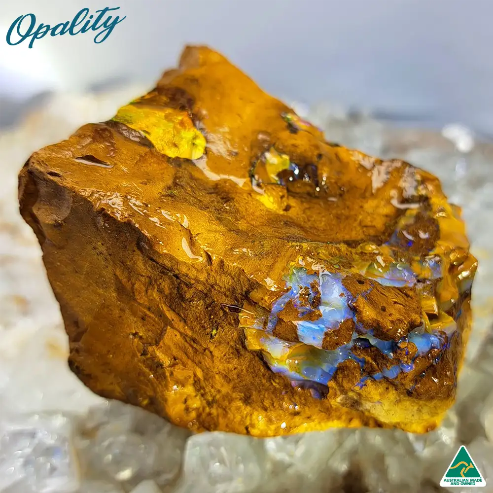 Australian Large Wood Replacement Opal Rough 113g - Vibrant Multicolor with Gold & Orange - Image 2
