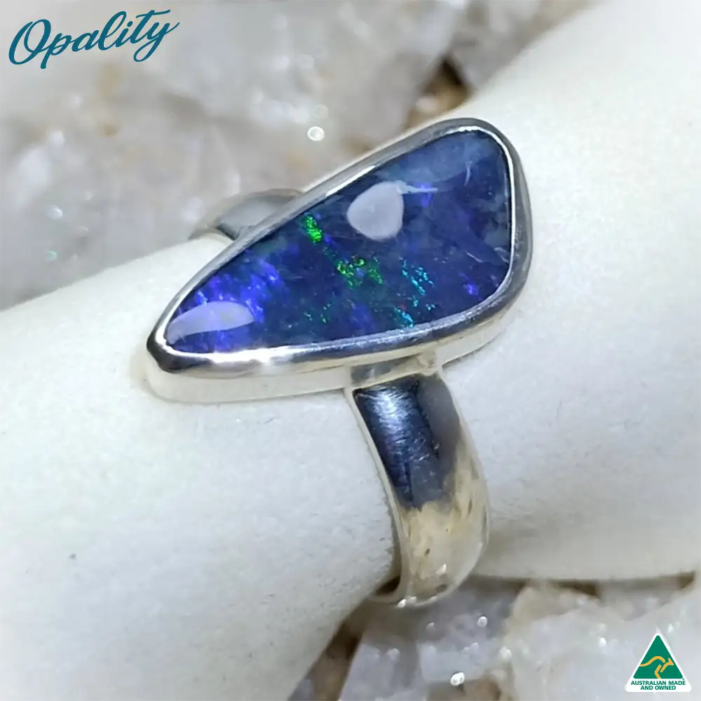 Australian Winton Boulder Opal & 925 Sterling Silver Ring 3.8ct Size Q - Image 2