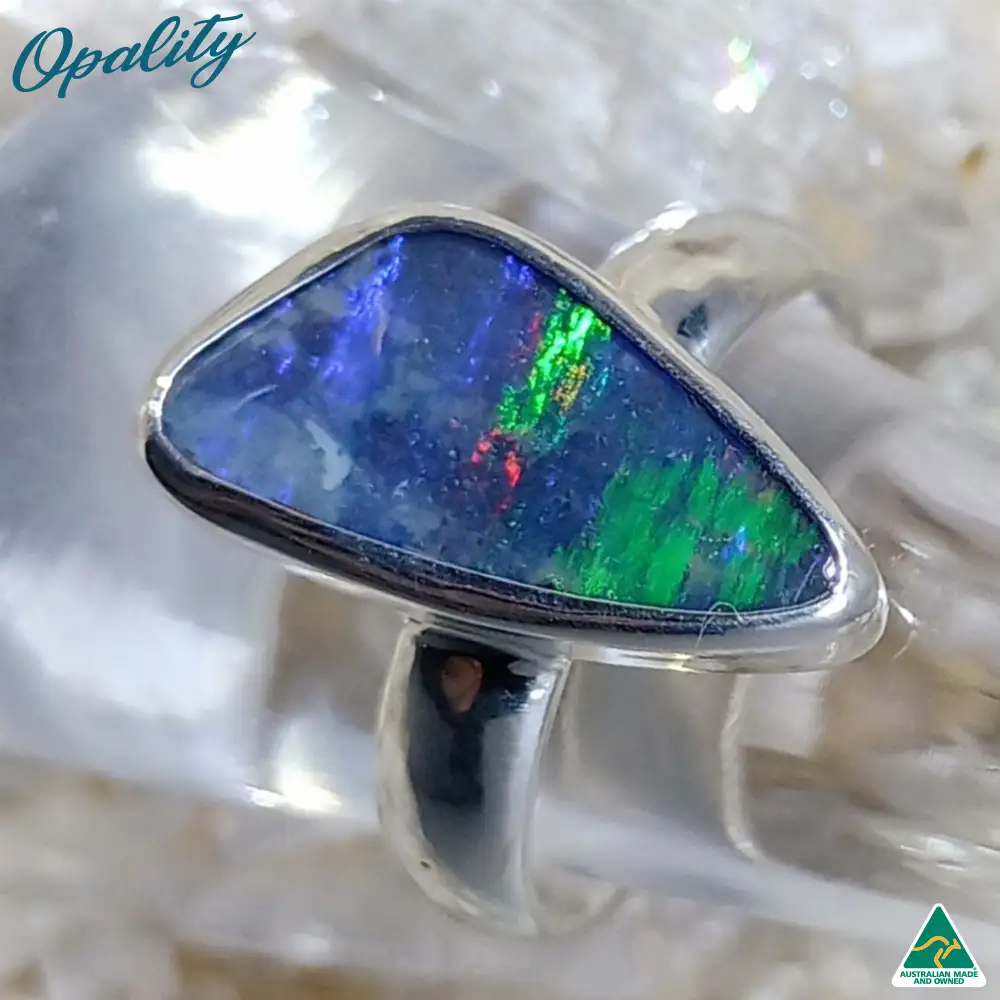 Australian Winton Boulder Opal & 925 Sterling Silver Ring 3.8ct Size Q - Image 4