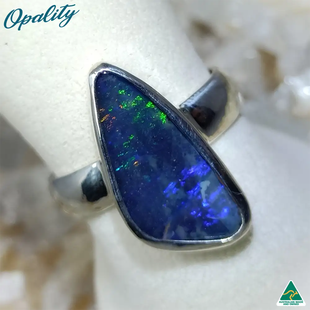 Australian Winton Boulder Opal & 925 Sterling Silver Ring 3.8ct Size Q - Image 3