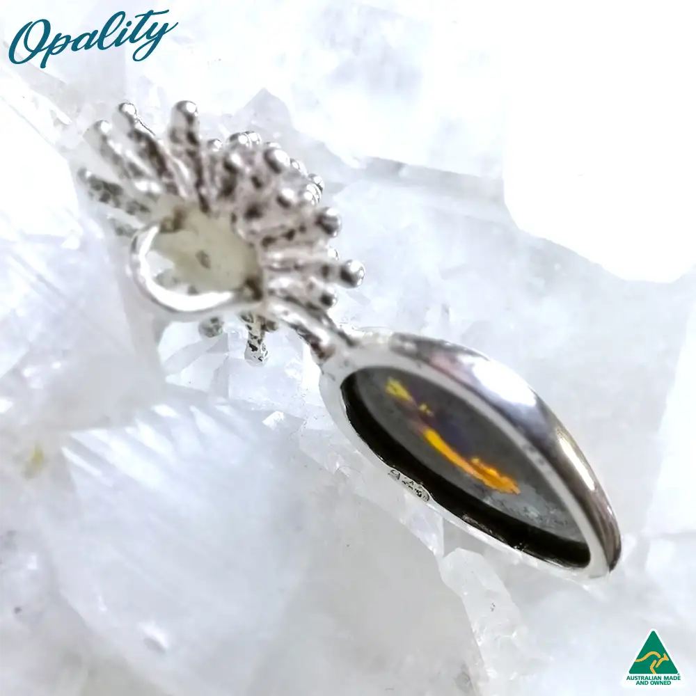 Australian Boulder Opal & Sterling Silver Pendant Yowah Nut Kernel 8.5ct - Image 4