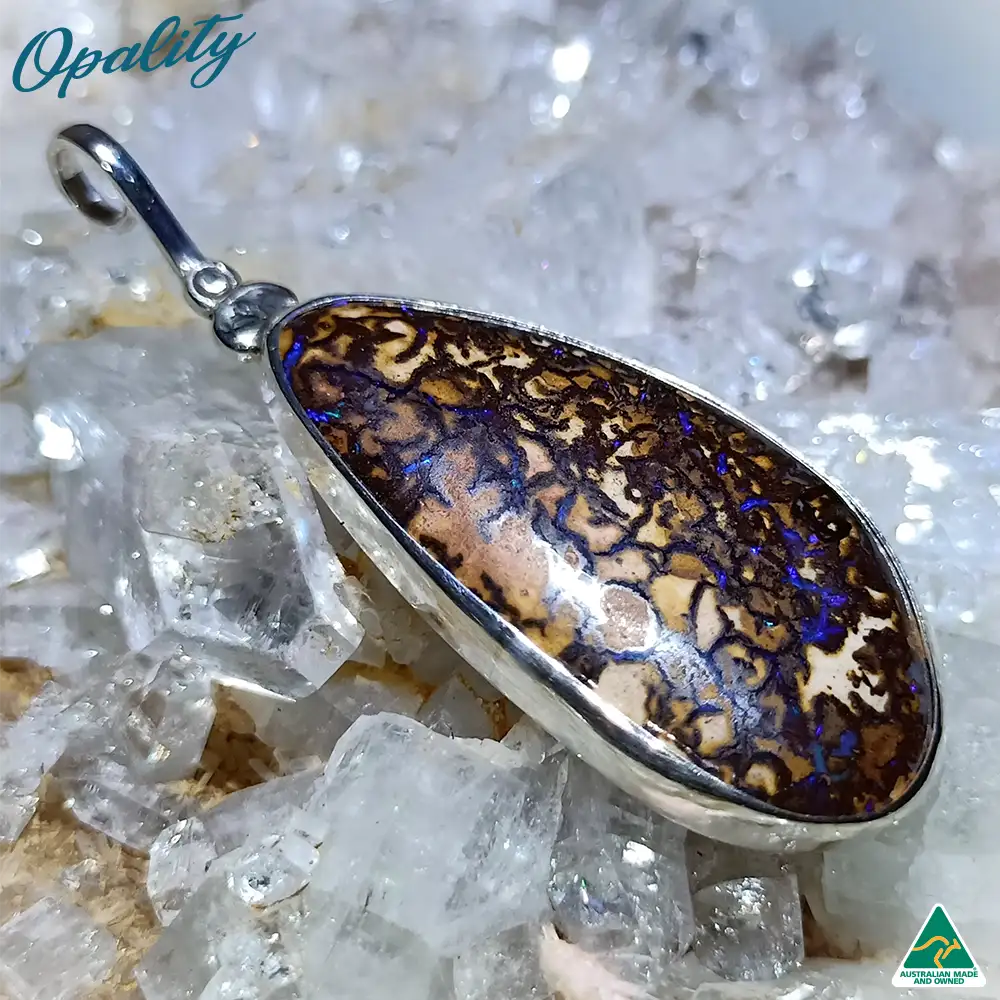 Boulder Opal & Sterling Silver 925 Pendant 15.2ct