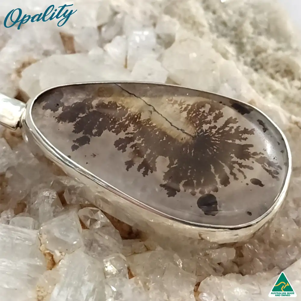 SILVERSONG Dendritic Agate 925 Sterling Silver Pendant 38ct - Image 5