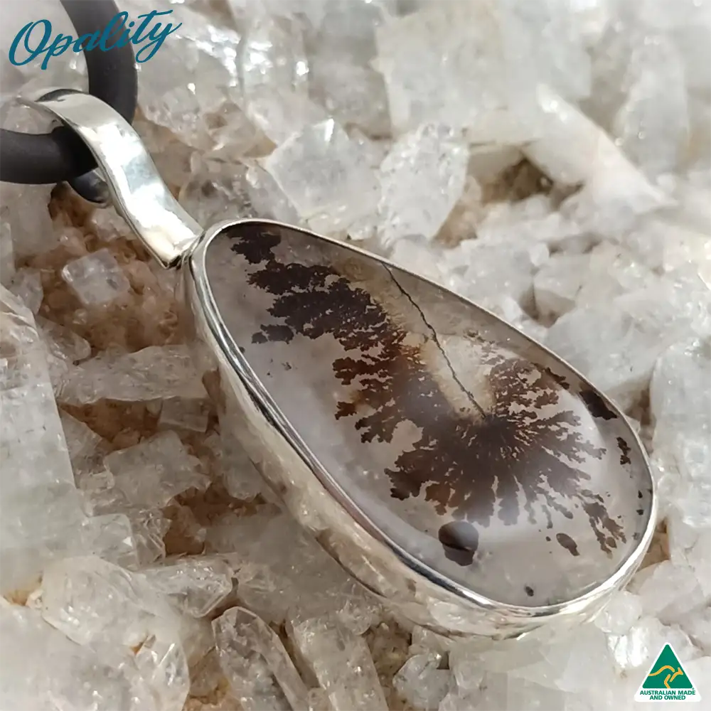 SILVERSONG Dendritic Agate 925 Sterling Silver Pendant 38ct - Image 7