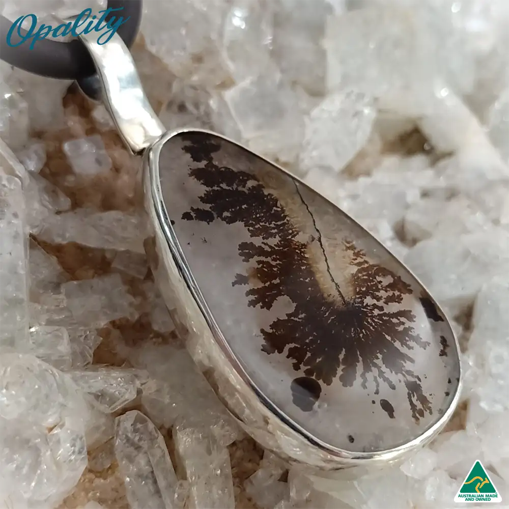 SILVERSONG Dendritic Agate 925 Sterling Silver Pendant 38ct - Image 8