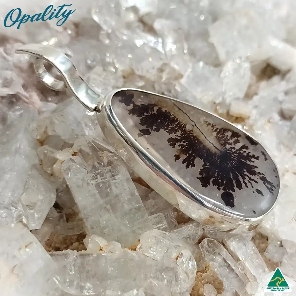 SILVERSONG Dendritic Agate 925 Sterling Silver Pendant 38ct - Image 2