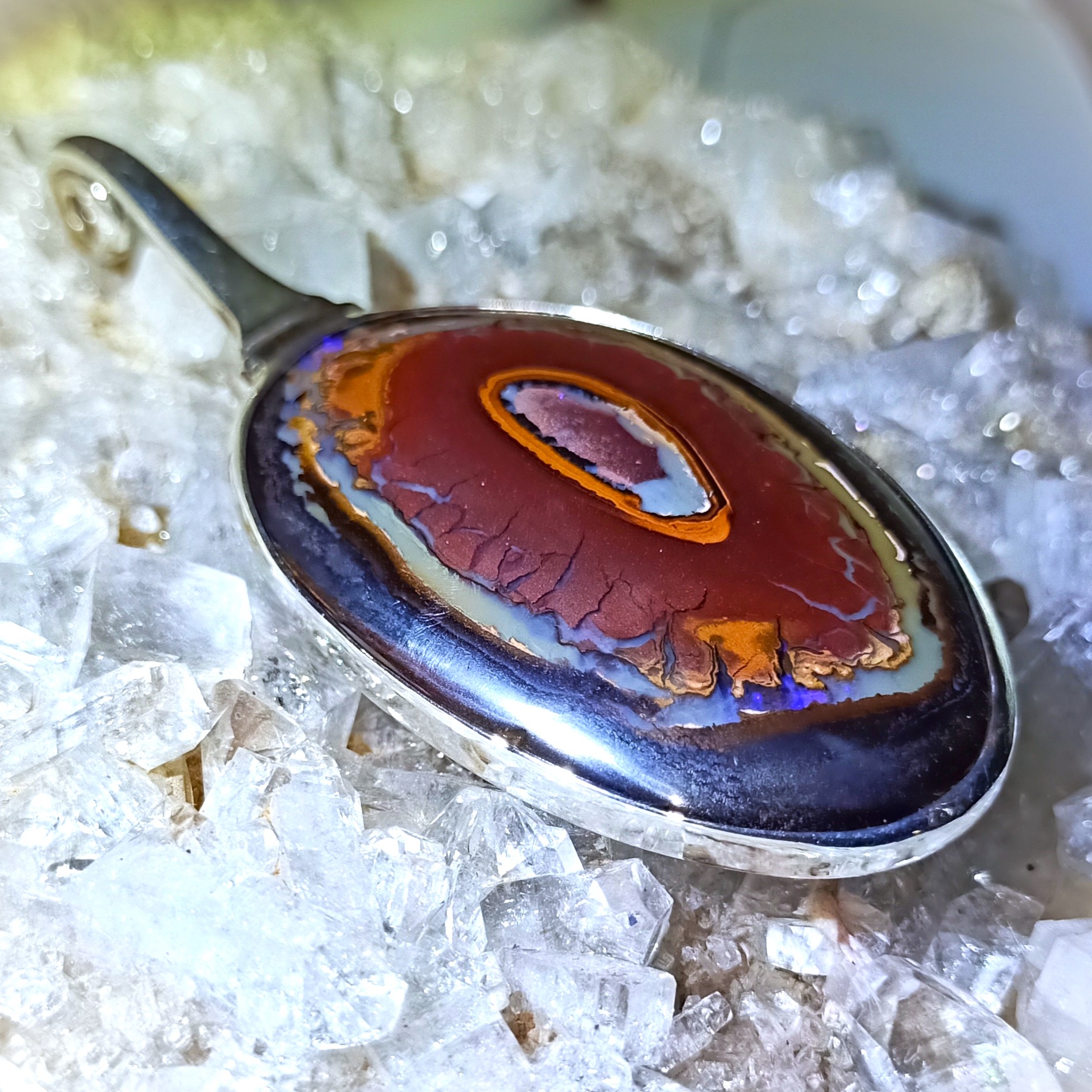 Boulder Opal & 925 Sterling Silver Pendant Yowah Nut Centre 81ct - Image 2