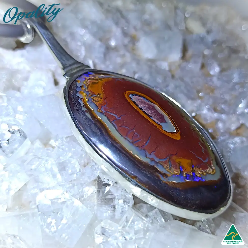 Boulder Opal & 925 Sterling Silver Pendant Yowah Nut Centre 81ct