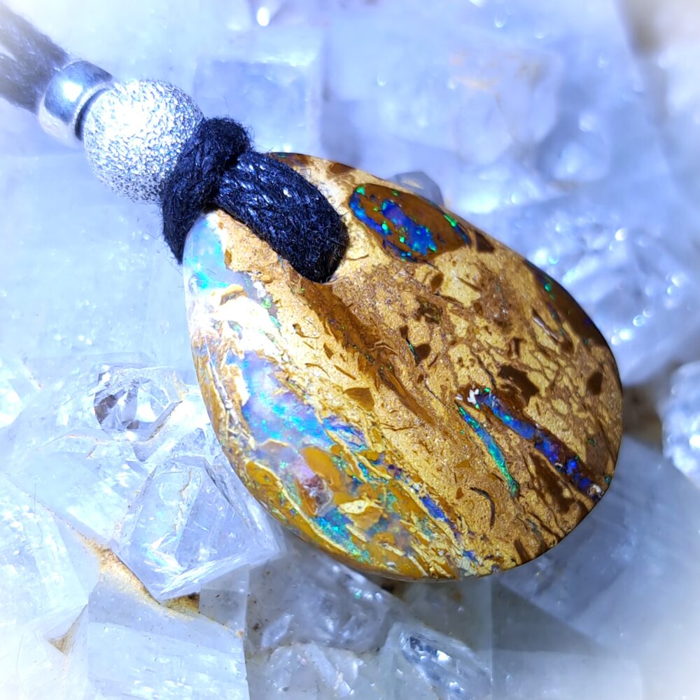 Wood Replacement Opal & 925 Double-Sided Drilled Pendant 16.5ct