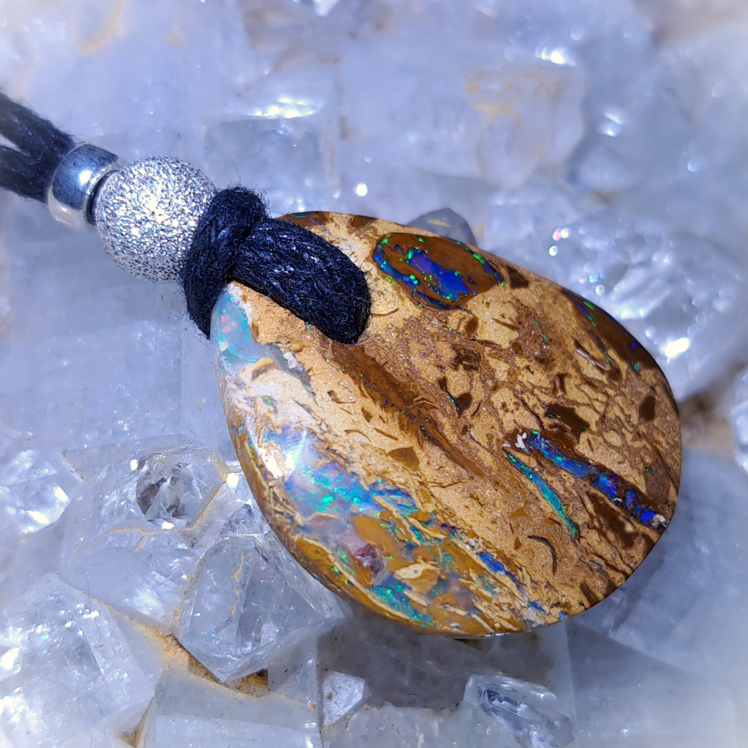 Wood Replacement Opal & 925 Double-Sided Drilled Pendant 16.5ct - Image 2