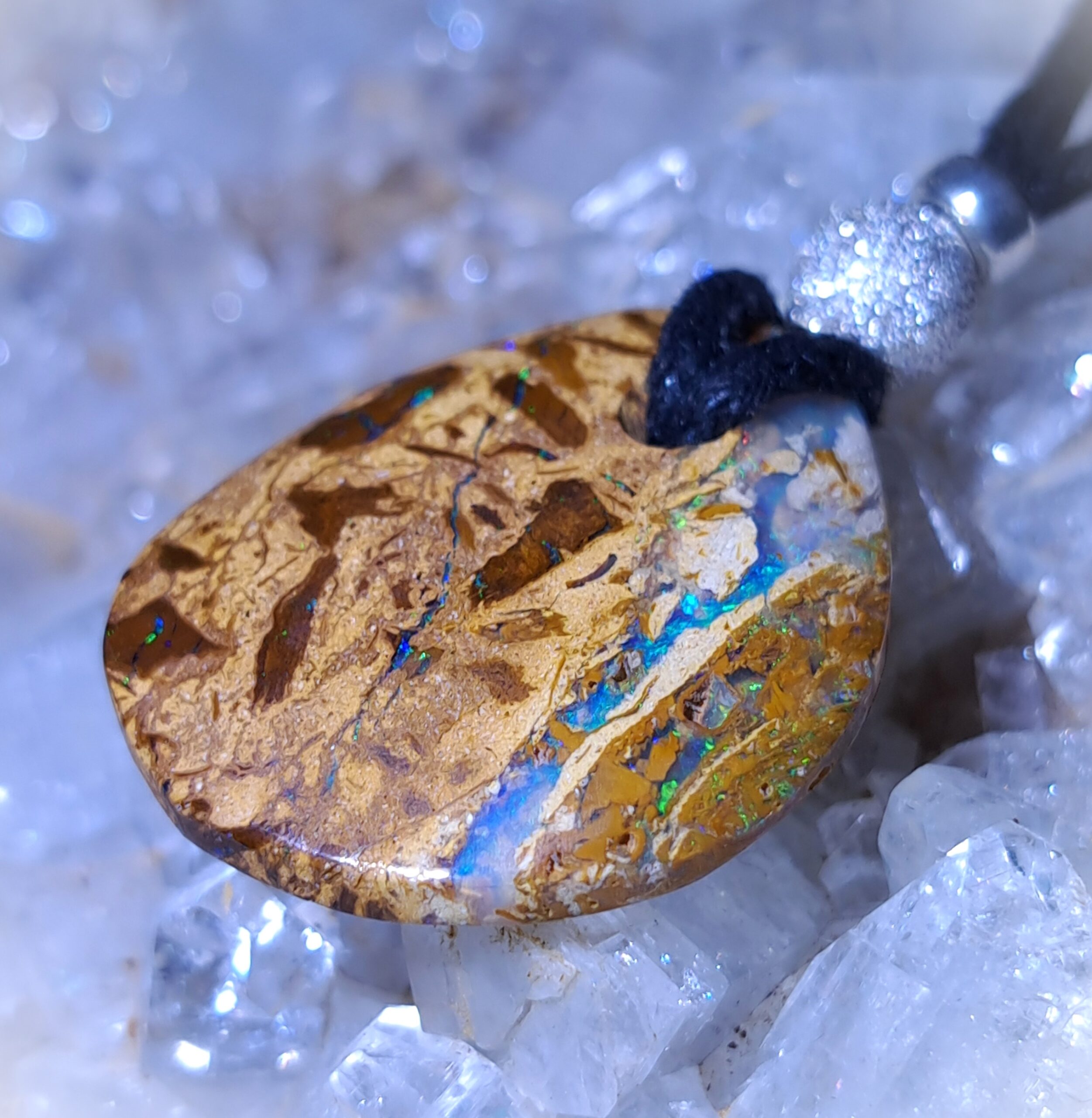 Wood Replacement Opal & 925 Double-Sided Drilled Pendant 16.5ct - Image 5