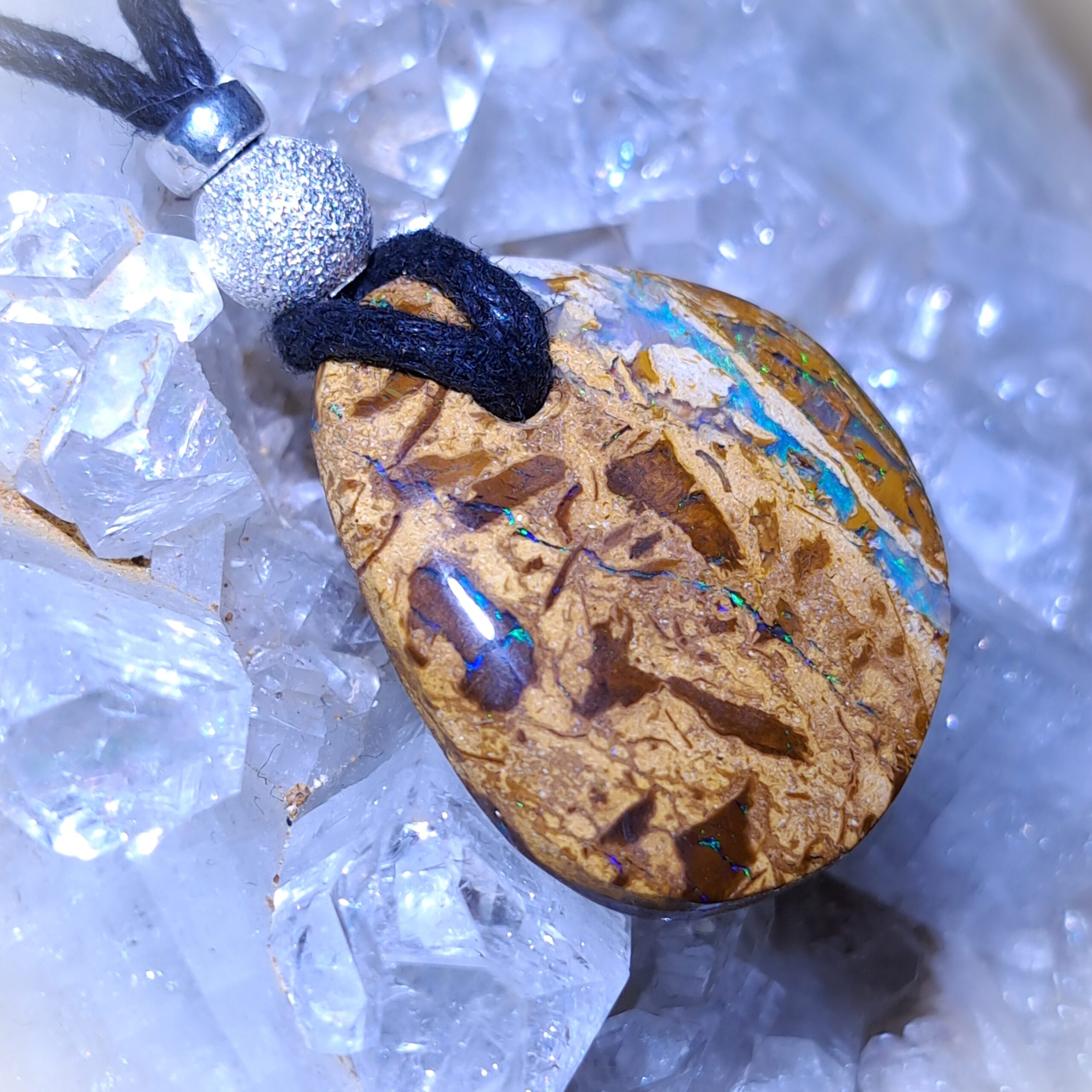 Wood Replacement Opal & 925 Double-Sided Drilled Pendant 16.5ct - Image 6