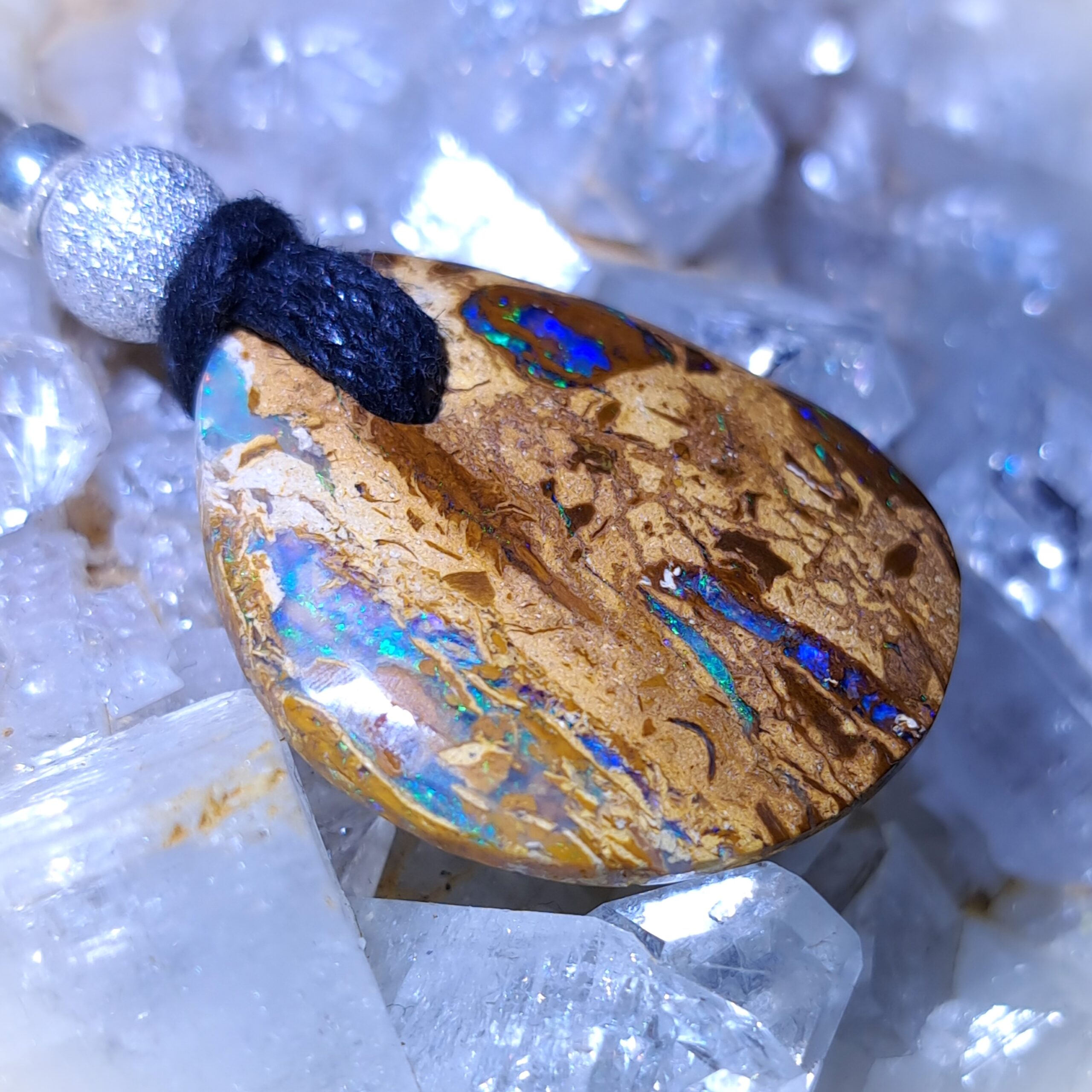 Wood Replacement Opal & 925 Double-Sided Drilled Pendant 16.5ct - Image 3