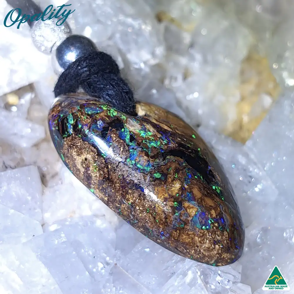 Wood Replacement Opal & 925 Double-Sided Drilled Pendant 10ct - Image 3