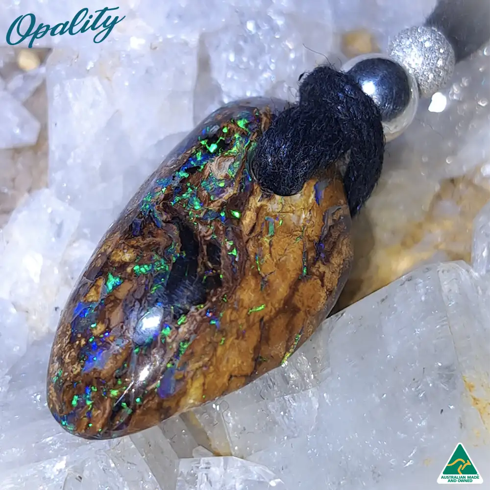 Wood Replacement Opal & 925 Double-Sided Drilled Pendant 10ct - Image 4