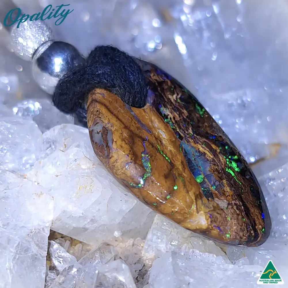 Wood Replacement Opal & 925 Double-Sided Drilled Pendant 10ct - Image 6