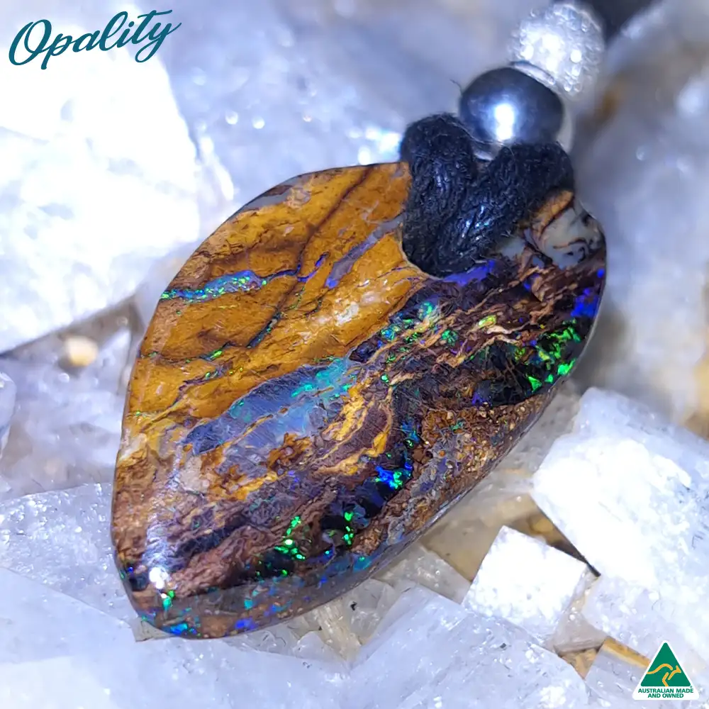 Wood Replacement Opal & 925 Double-Sided Drilled Pendant 10ct - Image 7