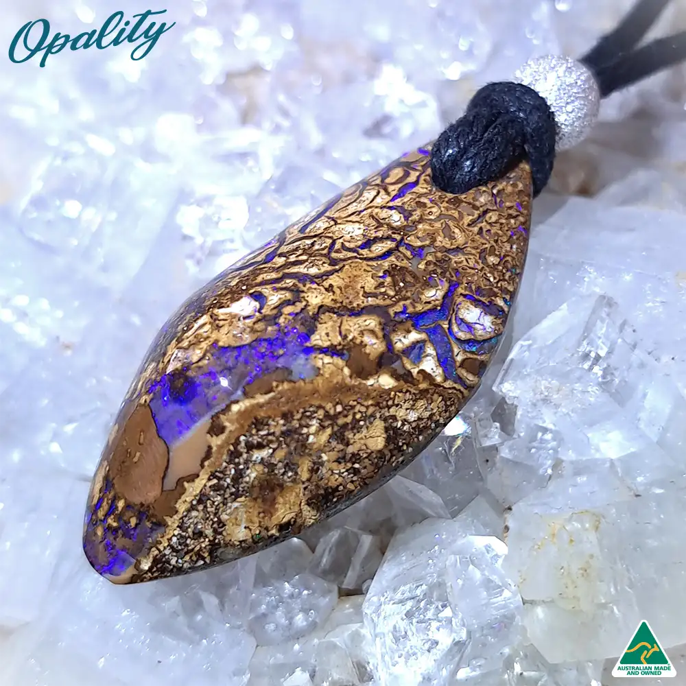 Wood Replacement Opal & 925 Double-Sided Drilled Pendant 29ct