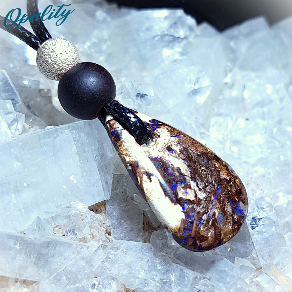 Australian Wood Replacement Opal, Sandalwood & 925 Bead Pendant 10ct - Image 3