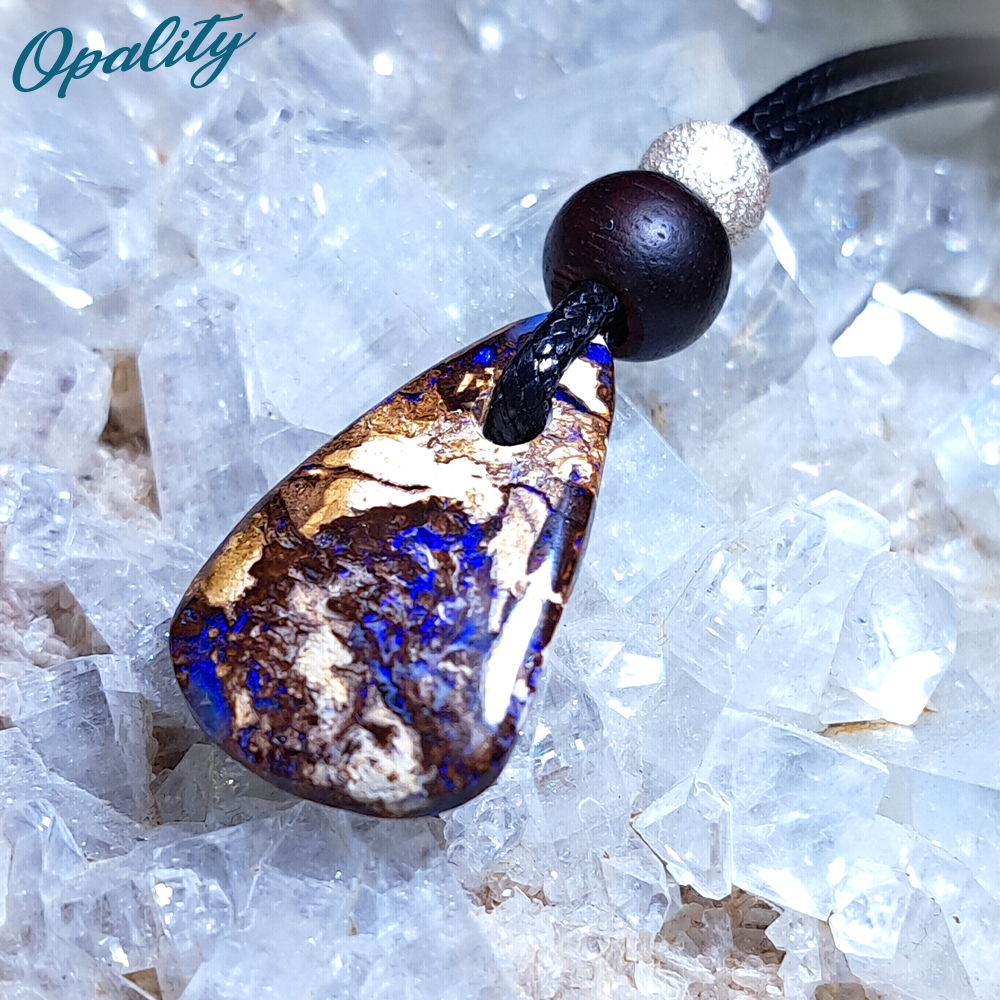 Australian Wood Replacement Opal, Sandalwood & 925 Bead Pendant 10ct - Image 5