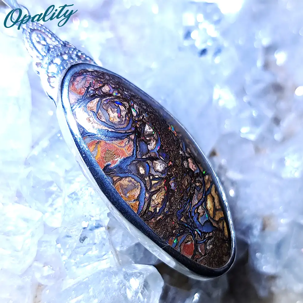 Boulder Opal & Sterling Silver 925 Pendant 15ct