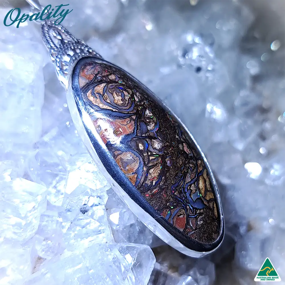 Boulder Opal & Sterling Silver 925 Pendant 15ct - Image 6