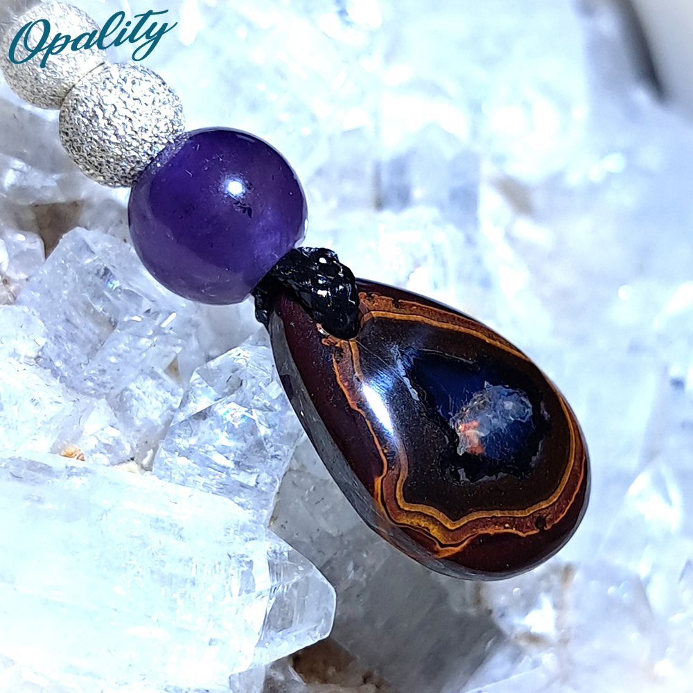 Australian Yowah Nut Boulder Opal & 925 Drilled Pendant 10ct