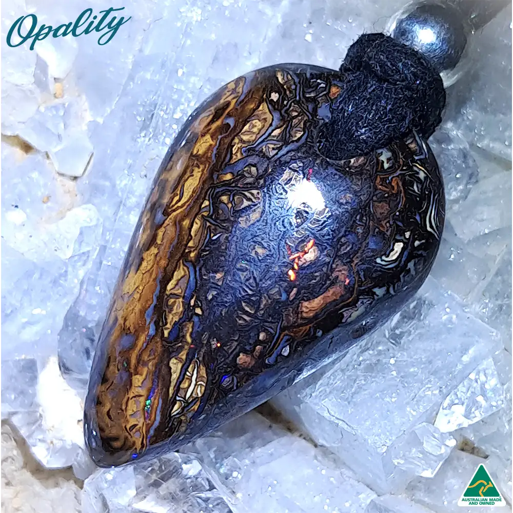 Australian Boulder Opal & 925 Drilled Pendant 15ct - Image 3