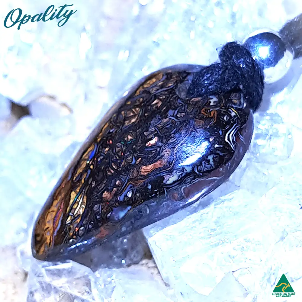 Australian Boulder Opal & 925 Drilled Pendant 15ct - Image 4