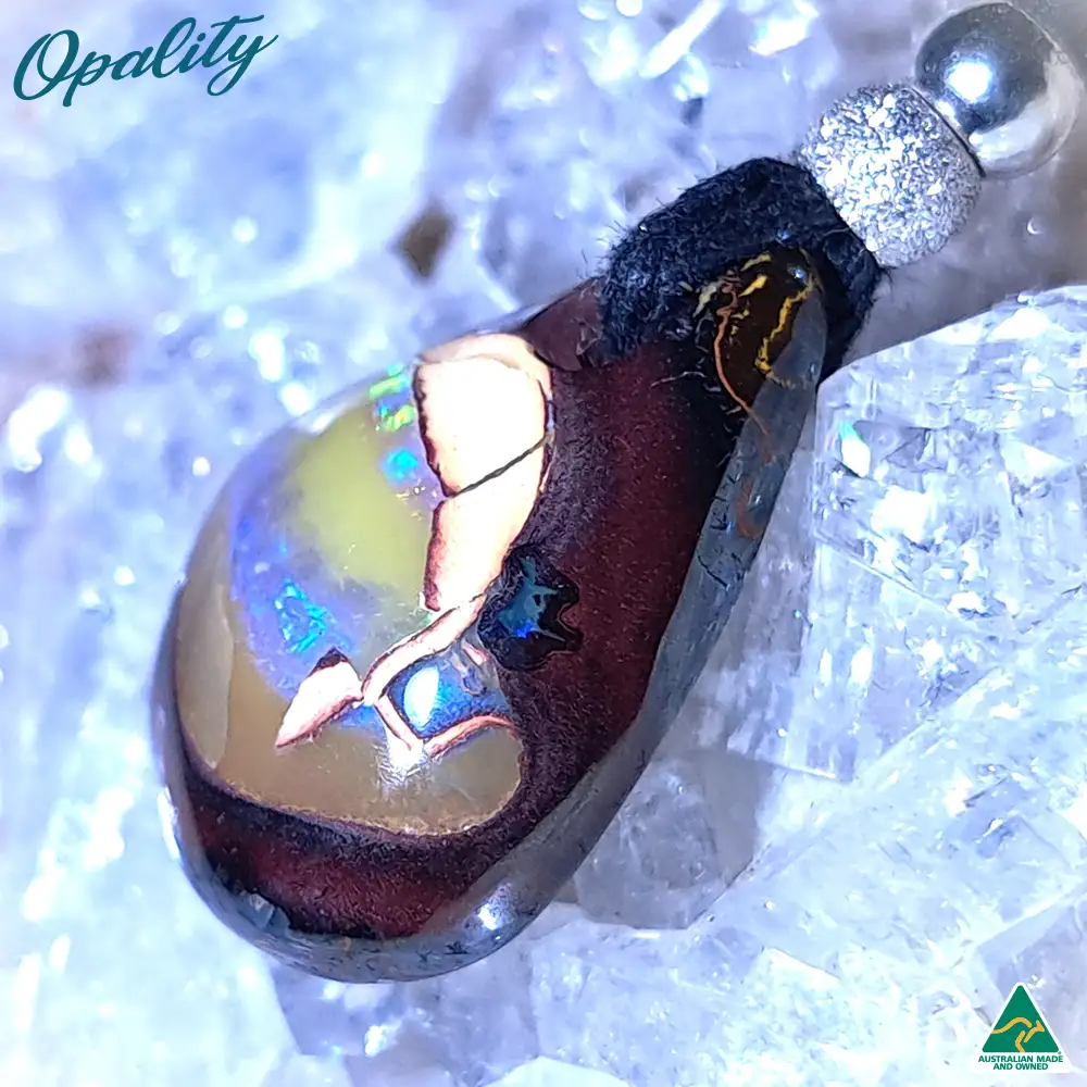 Australian Yowah Nut Boulder Opal & 925 Drilled Pendant 13ct - Image 2