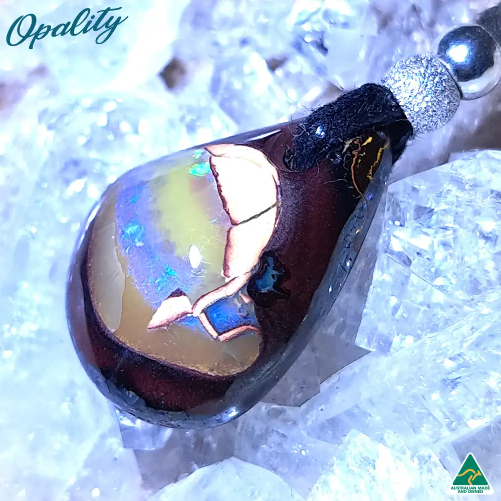 Australian Yowah Nut Boulder Opal & 925 Drilled Pendant 13ct - Image 4