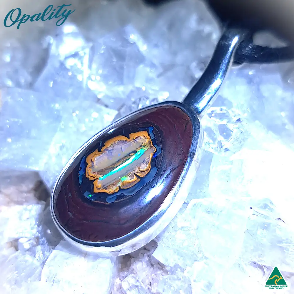 Boulder Opal & 925 Sterling Silver Pendant Yowah Nut Centre 20ct