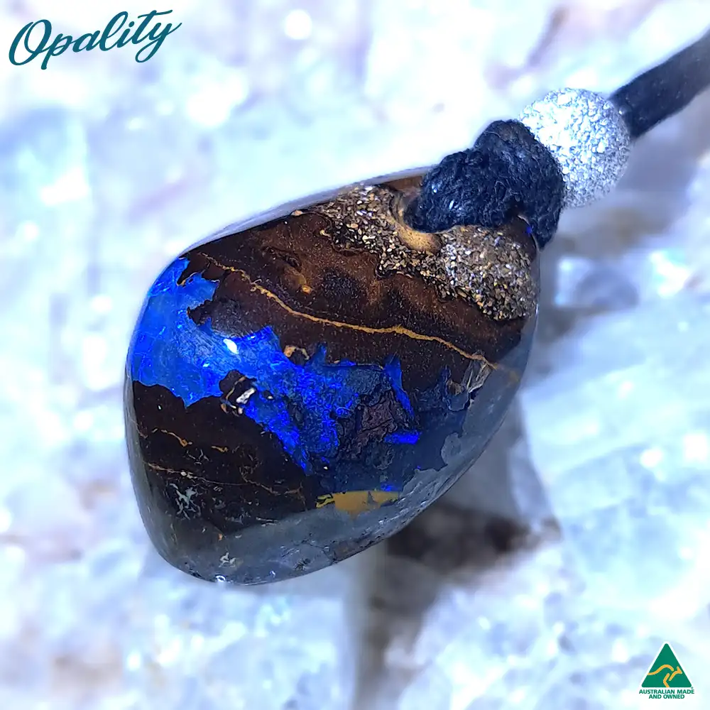 Yowah Nut Boulder Opal & 925 Double-Sided Drilled Pendant 36ct