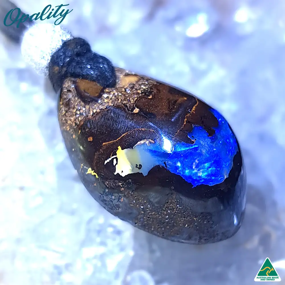 Yowah Nut Boulder Opal & 925 Double-Sided Drilled Pendant 36ct - Image 3