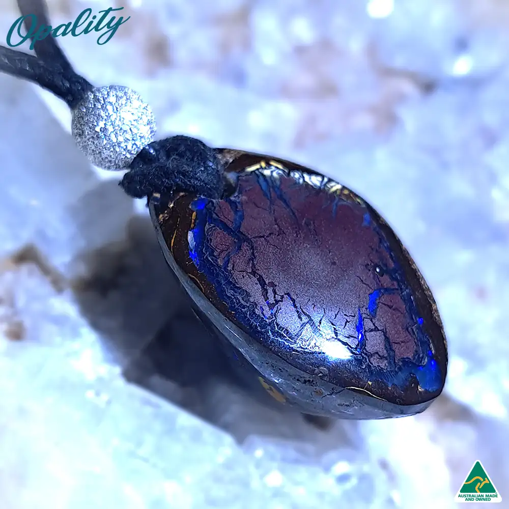 Yowah Nut Boulder Opal & 925 Double-Sided Drilled Pendant 36ct - Image 7