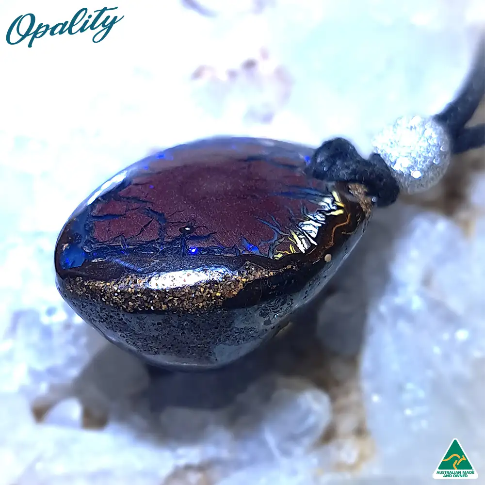 Yowah Nut Boulder Opal & 925 Double-Sided Drilled Pendant 36ct - Image 5