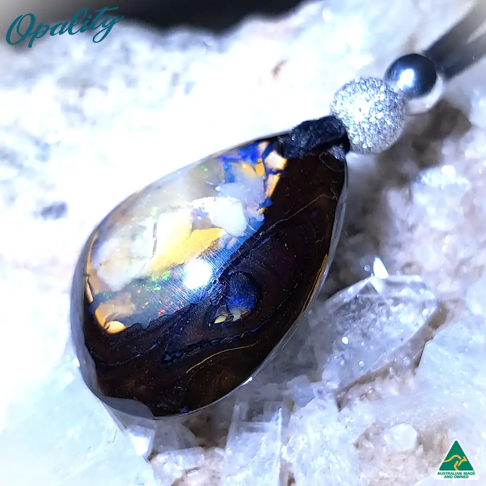 Australian Yowah Nut Boulder Opal & 925 Drilled Pendant 27.5ct - Image 4