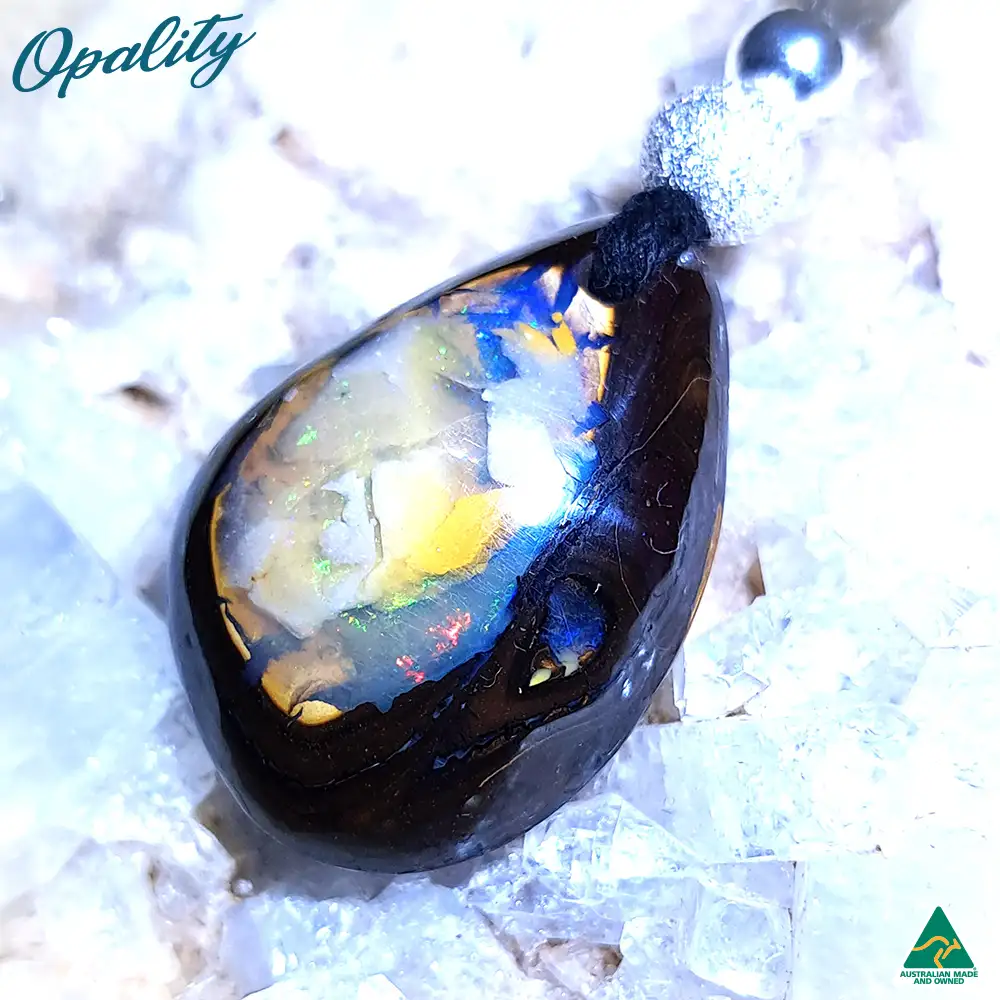 Australian Yowah Nut Boulder Opal & 925 Drilled Pendant 27.5ct - Image 8