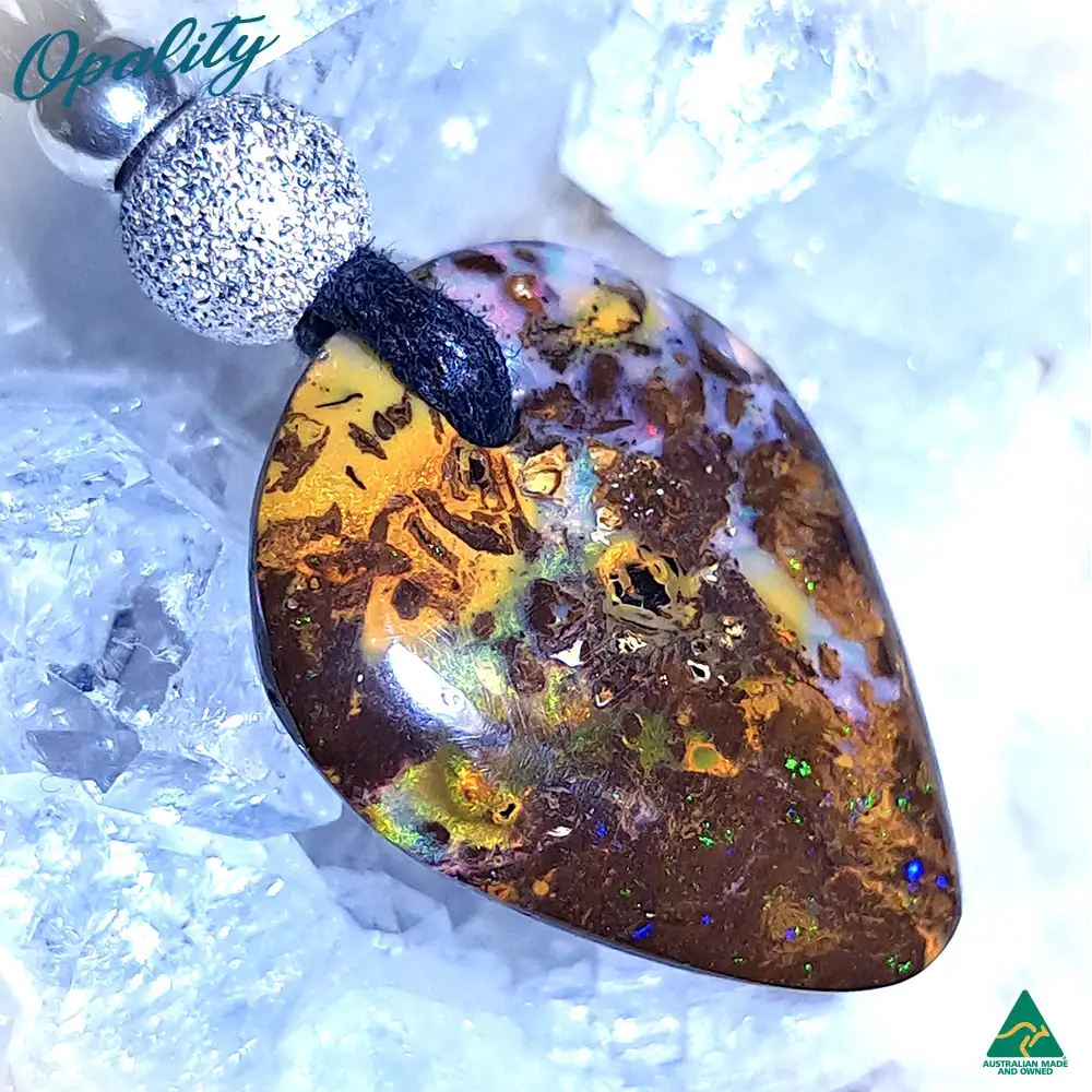 Wood Replacement Opal & 925 Double-Sided Drilled Pendant 8ct