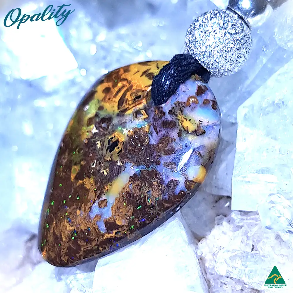 Wood Replacement Opal & 925 Double-Sided Drilled Pendant 8ct - Image 2
