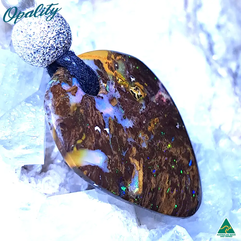 Wood Replacement Opal & 925 Double-Sided Drilled Pendant 8ct - Image 7