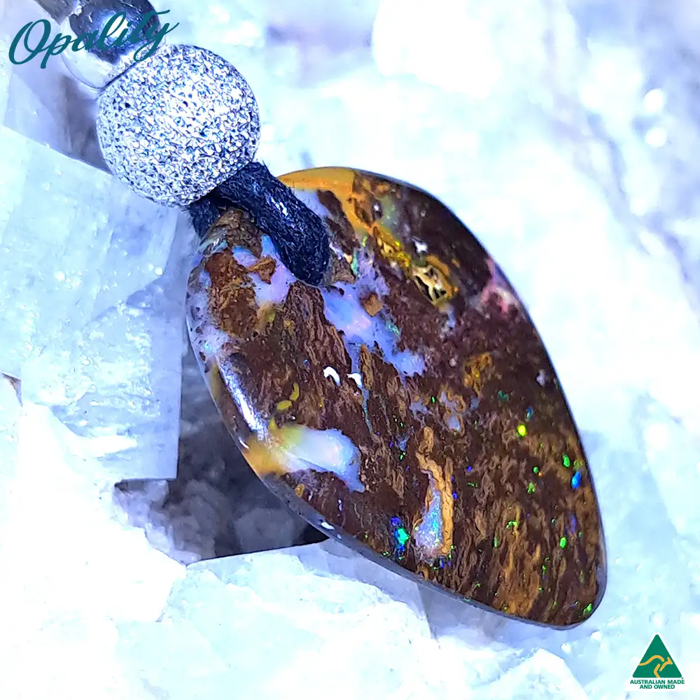 Wood Replacement Opal & 925 Double-Sided Drilled Pendant 8ct - Image 6