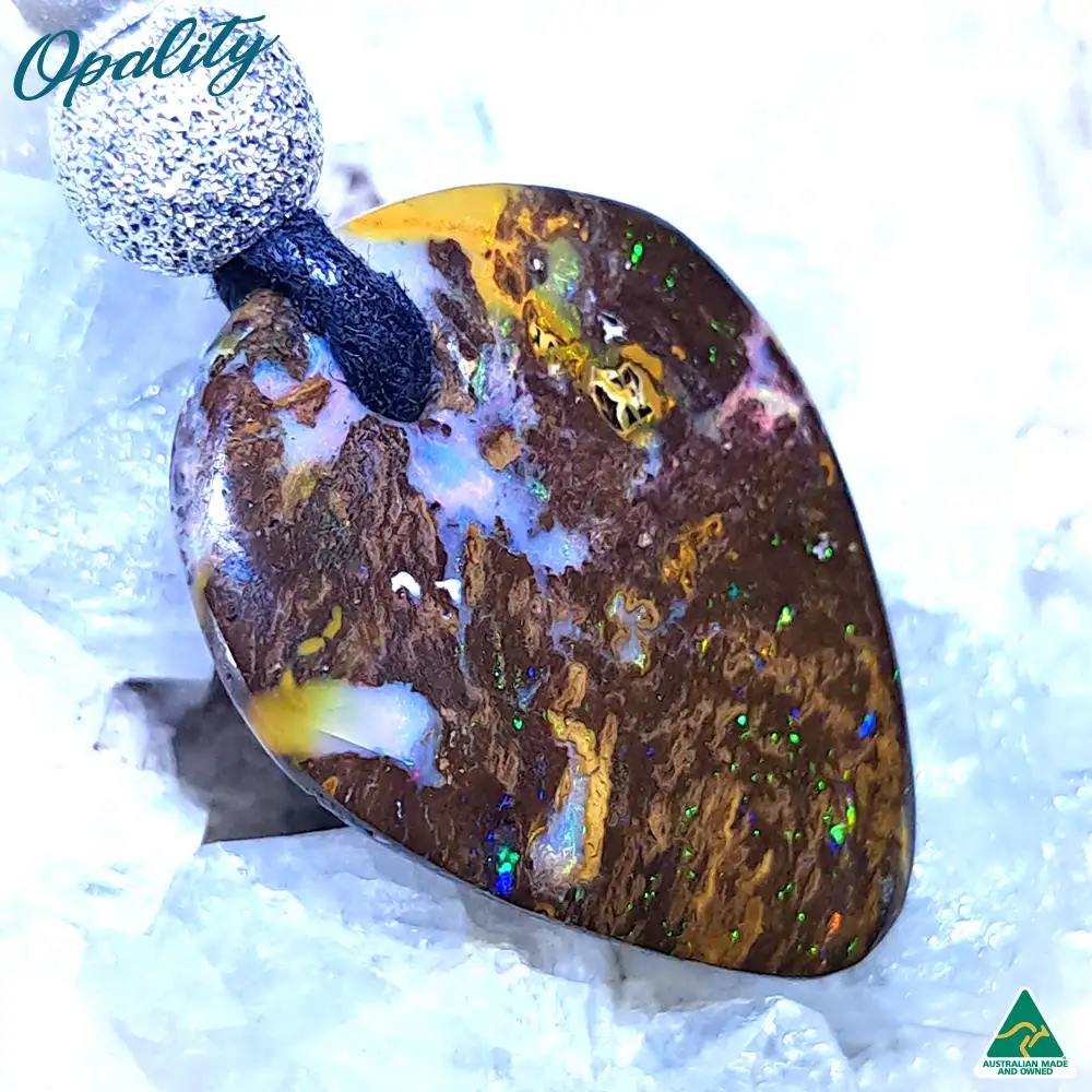 Wood Replacement Opal & 925 Double-Sided Drilled Pendant 8ct - Image 5