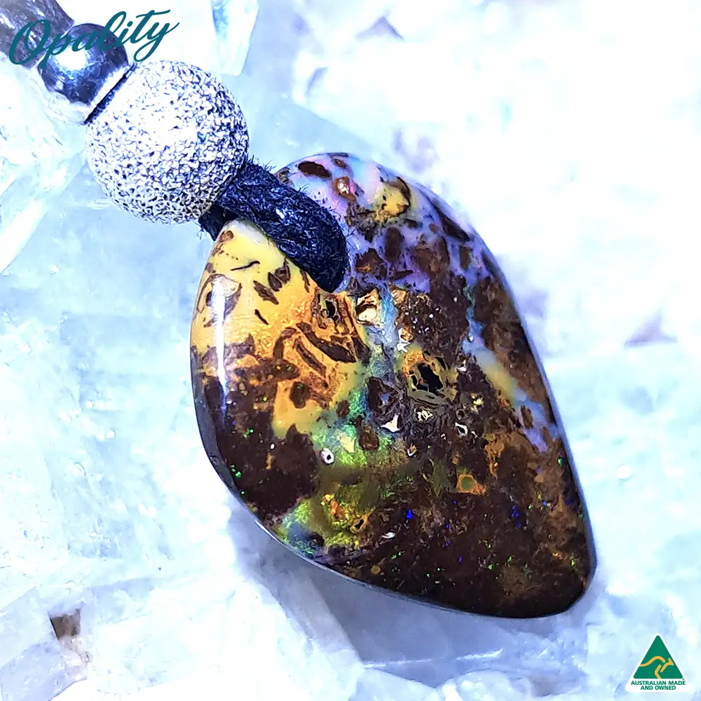 Wood Replacement Opal & 925 Double-Sided Drilled Pendant 8ct - Image 3