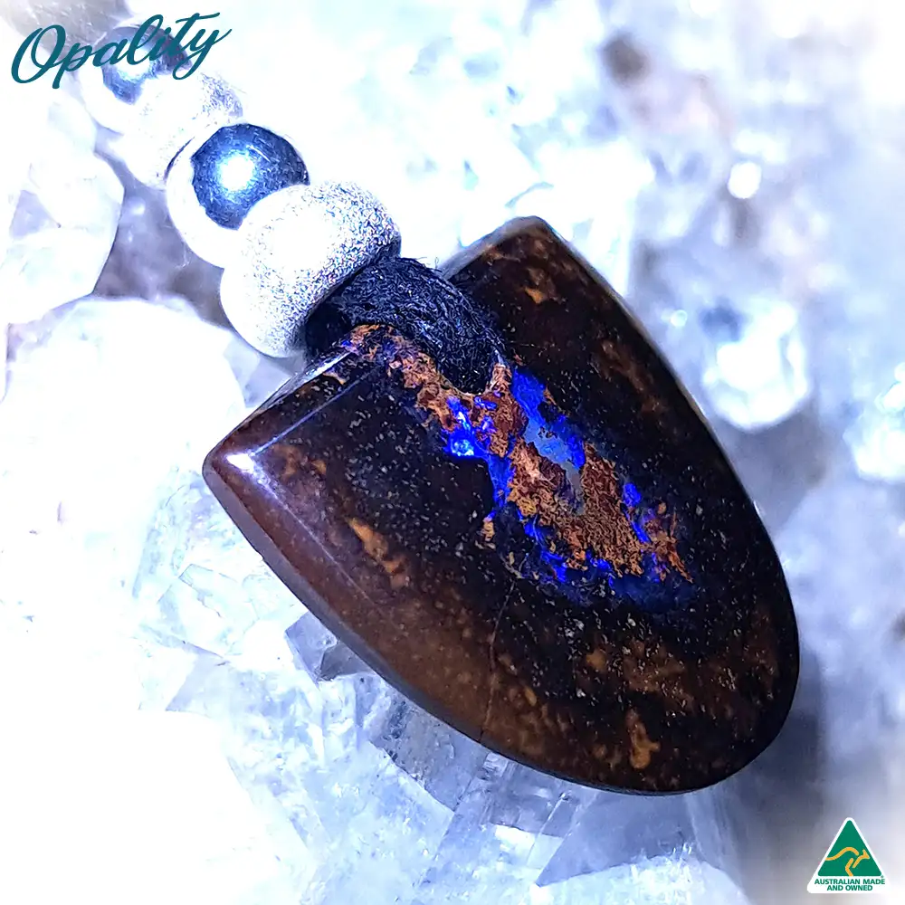 Australian Yowah Nut Boulder Opal & 925 Double-Sided Drilled Pendant 15ct (Copy)