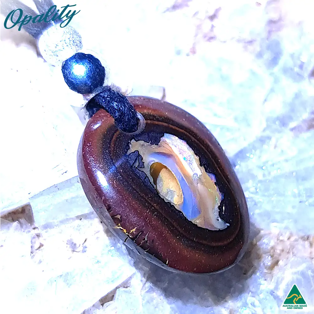 Yowah Nut Boulder Opal & 925 Double-sided Drilled Pendant 9.1ct - Image 2