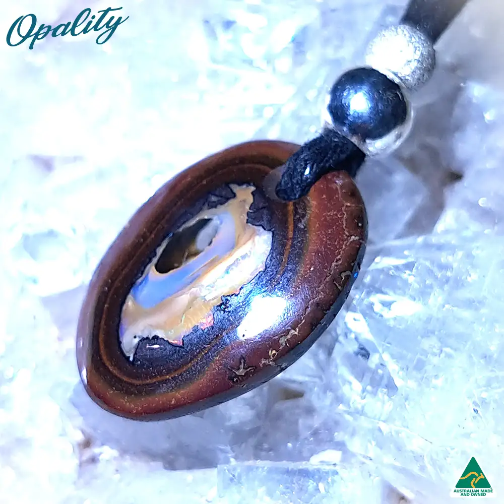 Yowah Nut Boulder Opal & 925 Double-sided Drilled Pendant 9.1ct - Image 4