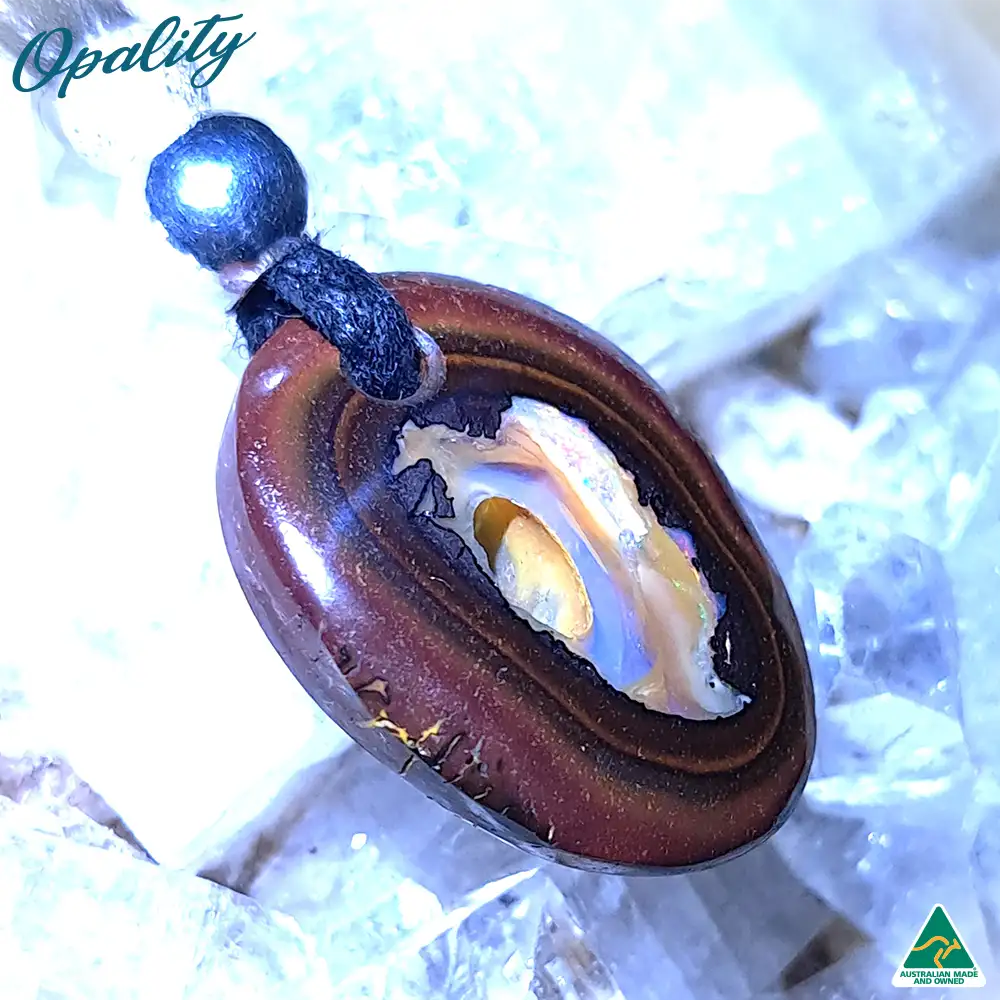 Yowah Nut Boulder Opal & 925 Double-sided Drilled Pendant 9.1ct - Image 5