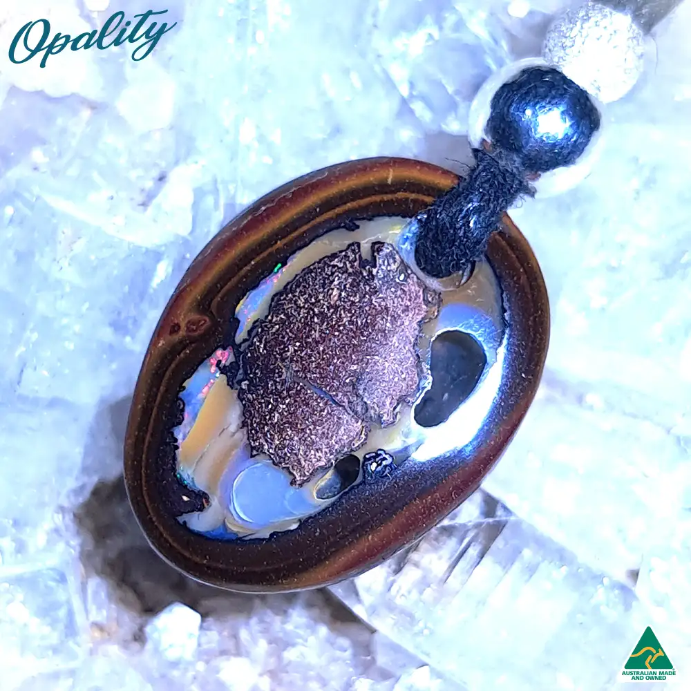 Yowah Nut Boulder Opal & 925 Double-sided Drilled Pendant 9.1ct - Image 7