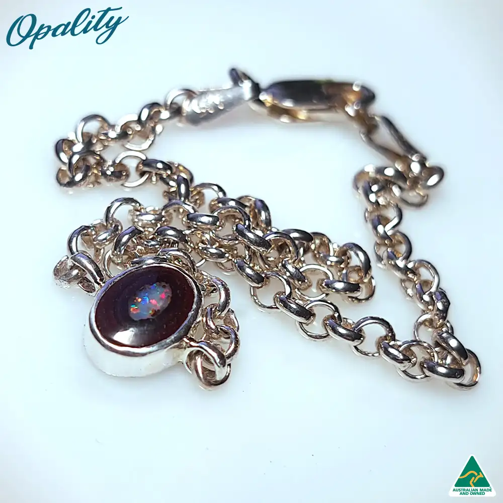 Boulder Opal Sterling Silver Bracelet Yowah Nut Centre